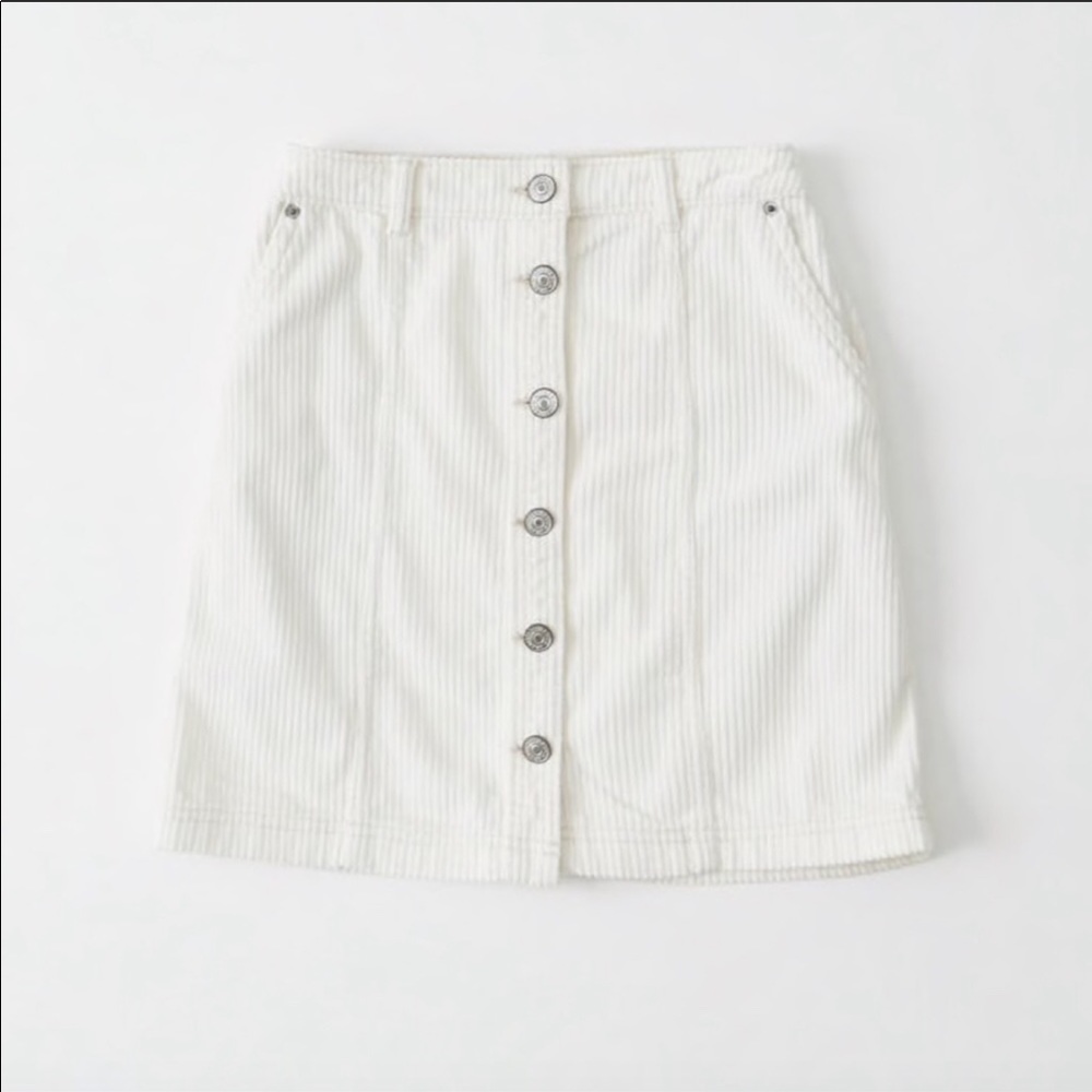 Abercrombie White Corduroy Mini Skirt